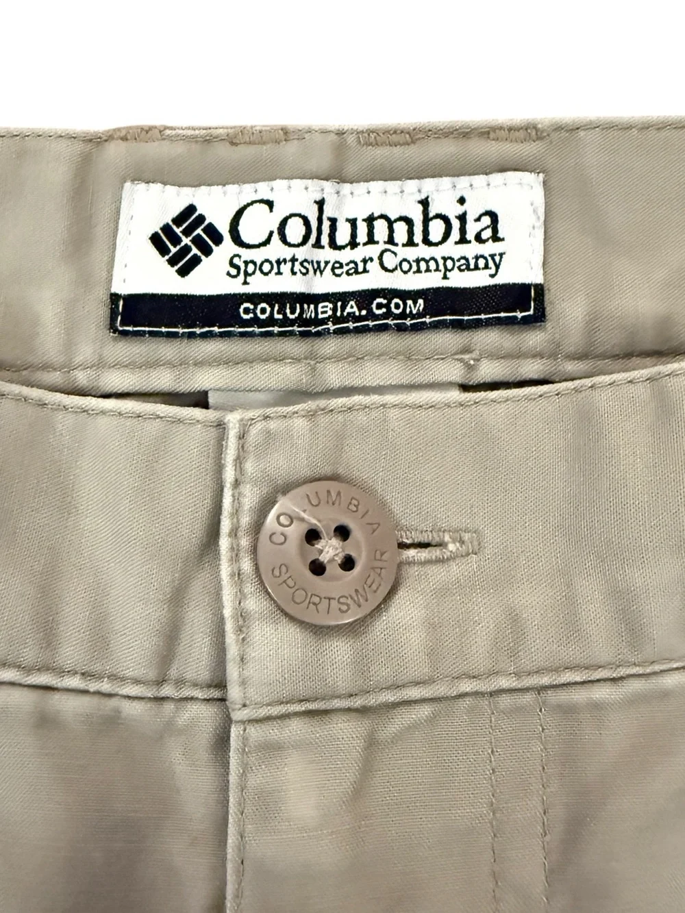 Vintage Y2K Columbia Cropped Convertible Cargo Pants 32 Zip-Off Shorts Tan